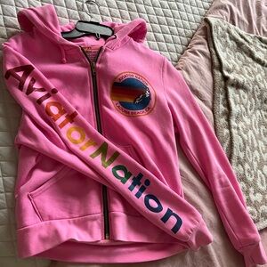Pink Aviator nation Zip-up